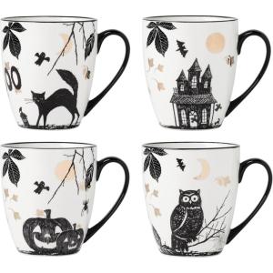 imageLenox 896871 Vintage Halloween Haunted Accent Plates Set of 4 Assorted HalloweenMugs  Set of 4