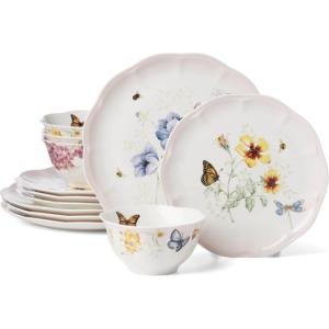 imageLenox 896975 Butterfly Meadow Pink Ombre 12Piece Dinnerware Set12Piece Dinnerware Set