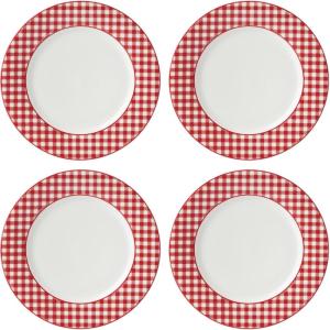 imageLenox 897166 Gingham Dinner Plates Set of 4 Pink Valentines DayRed