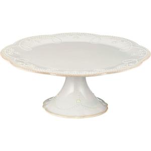 imageLenox French Perle White Tall Salt and Pepper Set Pedestal Cake Tray