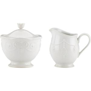 imageLenox French Perle White Tall Salt and Pepper Set Sugar  Creamer Set