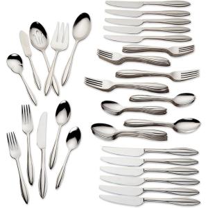 imageLenox Sculpt 65Piece Flatware Set Metallic