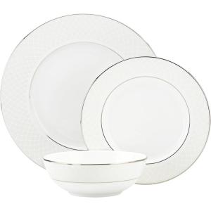imageLenox Venetian Lace Saucer White3Piece Place Setting