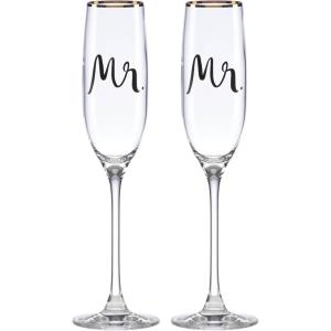imagekate spade new york Bridal Party 2Piece Champagne Flute SetFlute Pair  Mr  Mr