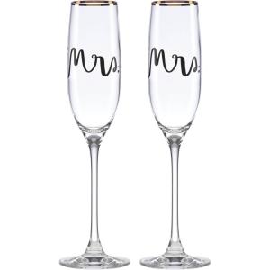 imagekate spade new york Bridal Party 2Piece Champagne Flute SetFlute Pair  Mr  Mrs