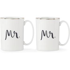 imagekate spade new york Bridal Party 2Piece Champagne Flute SetMug Set  Mr  Mr