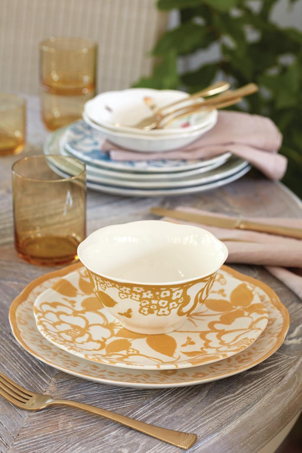 imageLenox Butterfly Meadow Cottage Accent Plates Set of 4 495 LB GoldenrodAccent Plates