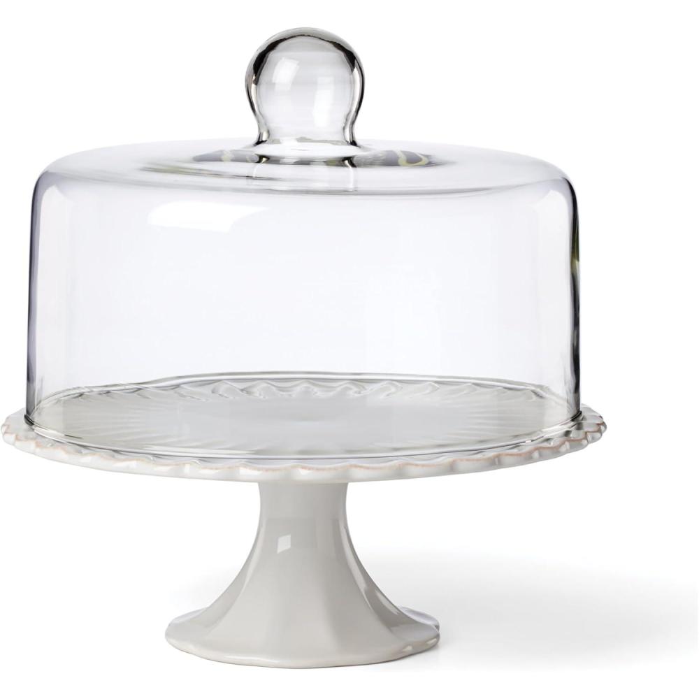 imageLenox 896913 French Perle White Cake Plate with Dome 11quot H x 1025quot D