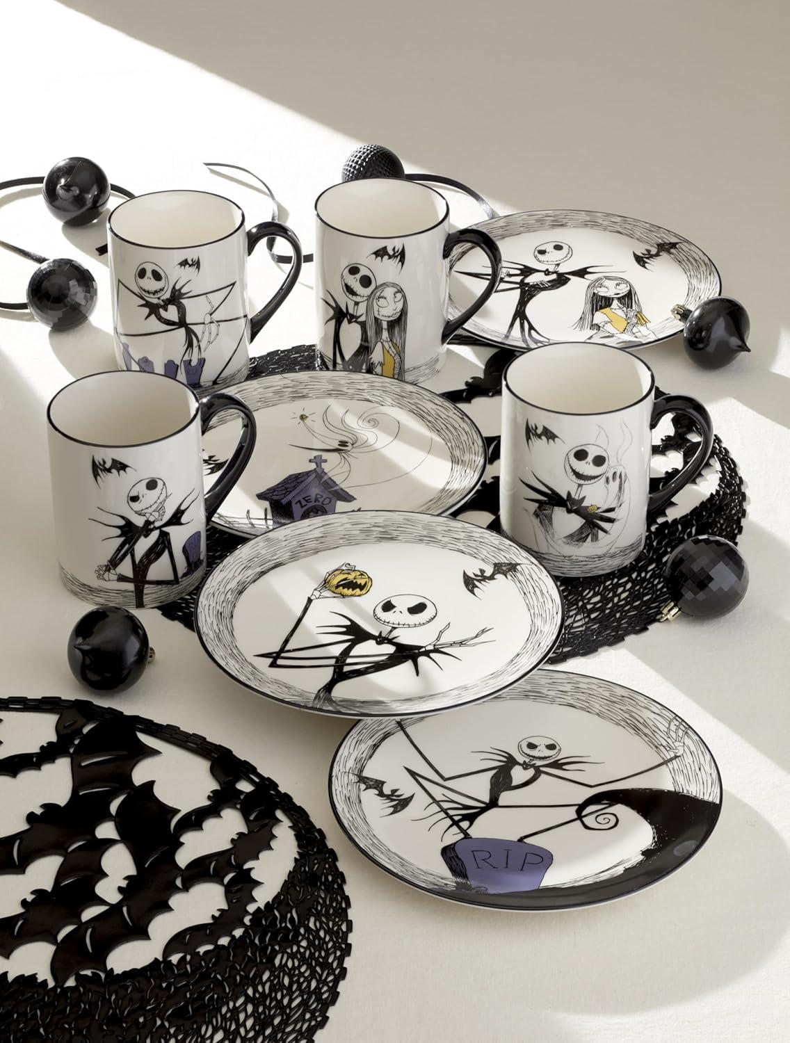 imageLenox Coffee Mugs Nightmare Before Christmas 16 Oz Mugs Set of 4 Porcelain Assorted Halloween Drinkware Set Jack Skellington Dishwasher Safe Microwave Safe Halloween Decor Indoor 16 Oz 4 Piece