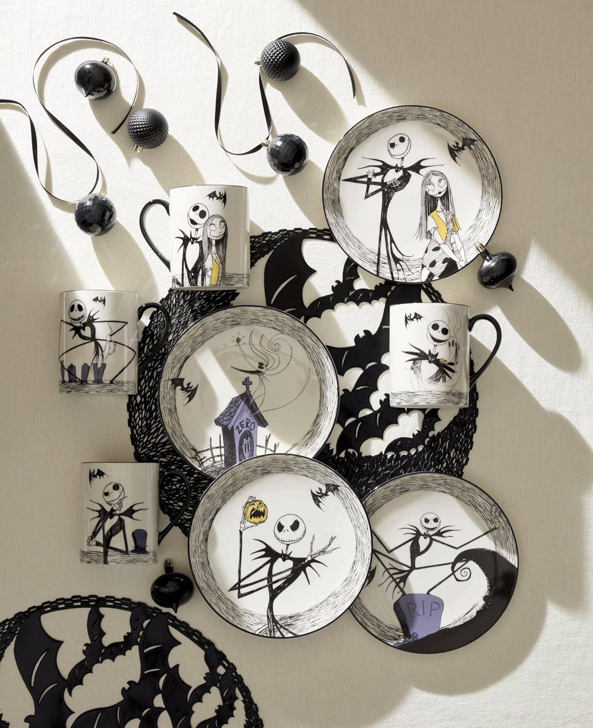 imageLenox Coffee Mugs Nightmare Before Christmas 16 Oz Mugs Set of 4 Porcelain Assorted Halloween Drinkware Set Jack Skellington Dishwasher Safe Microwave Safe Halloween Decor Indoor 16 Oz 4 Piece