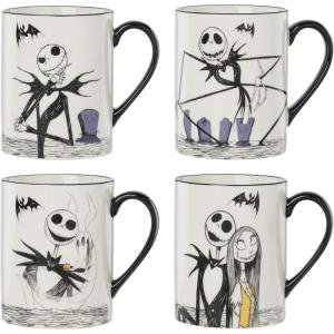 imageLenox Coffee Mugs Nightmare Before Christmas 16 Oz Mugs Set of 4 Porcelain Assorted Halloween Drinkware Set Jack Skellington Dishwasher Safe Microwave Safe Halloween Decor Indoor 16 Oz 4 Piece