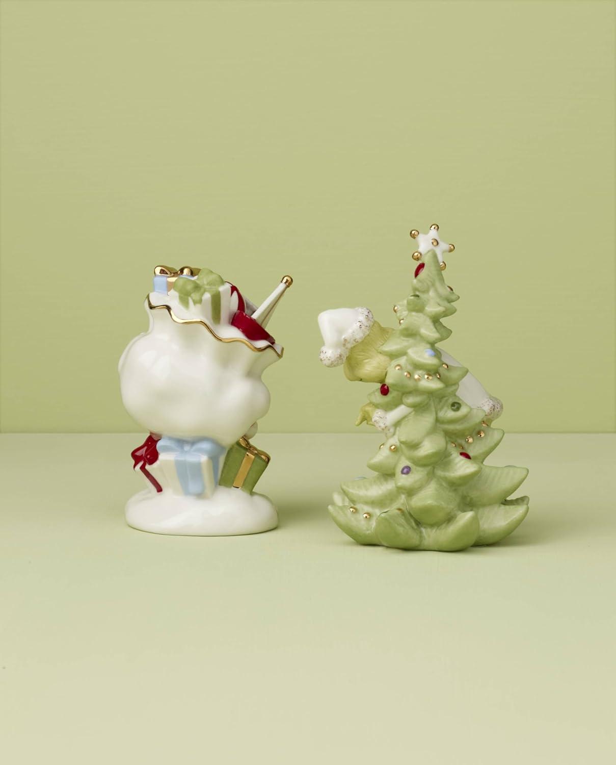 imageLenox 896340 Merry Grinchmas Salt ampamp Pepper Set 2Piece Green Christmas ampamp Holiday Hosting