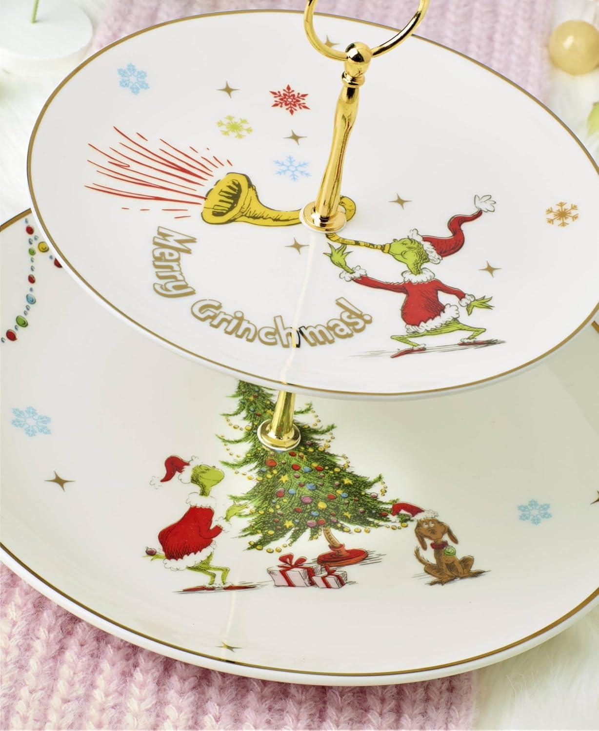 imageLenox 897085 Merry Grinchmas Dinnerware 2Tiered Server Christmas ampamp Holiday Hosting