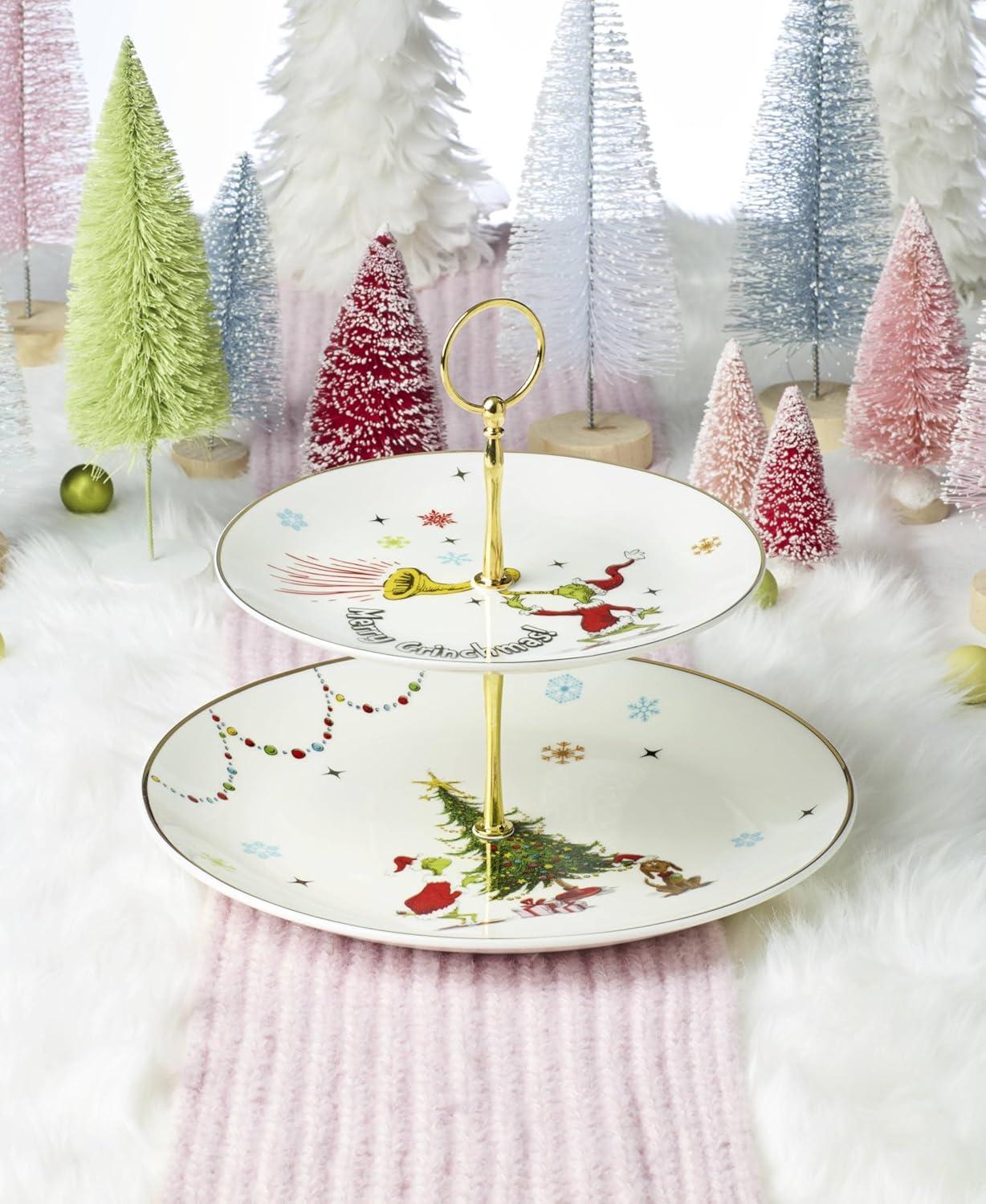 imageLenox 897085 Merry Grinchmas Dinnerware 2Tiered Server Christmas ampamp Holiday Hosting