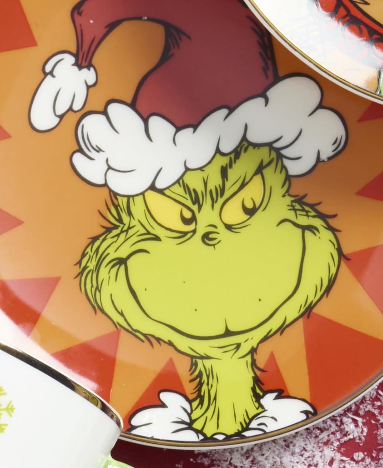 imageLenox 898093 Merry Grinchmas Tidbit Plates Service For 4 Assorted Christmas Dishes Dinnerware Set Holiday