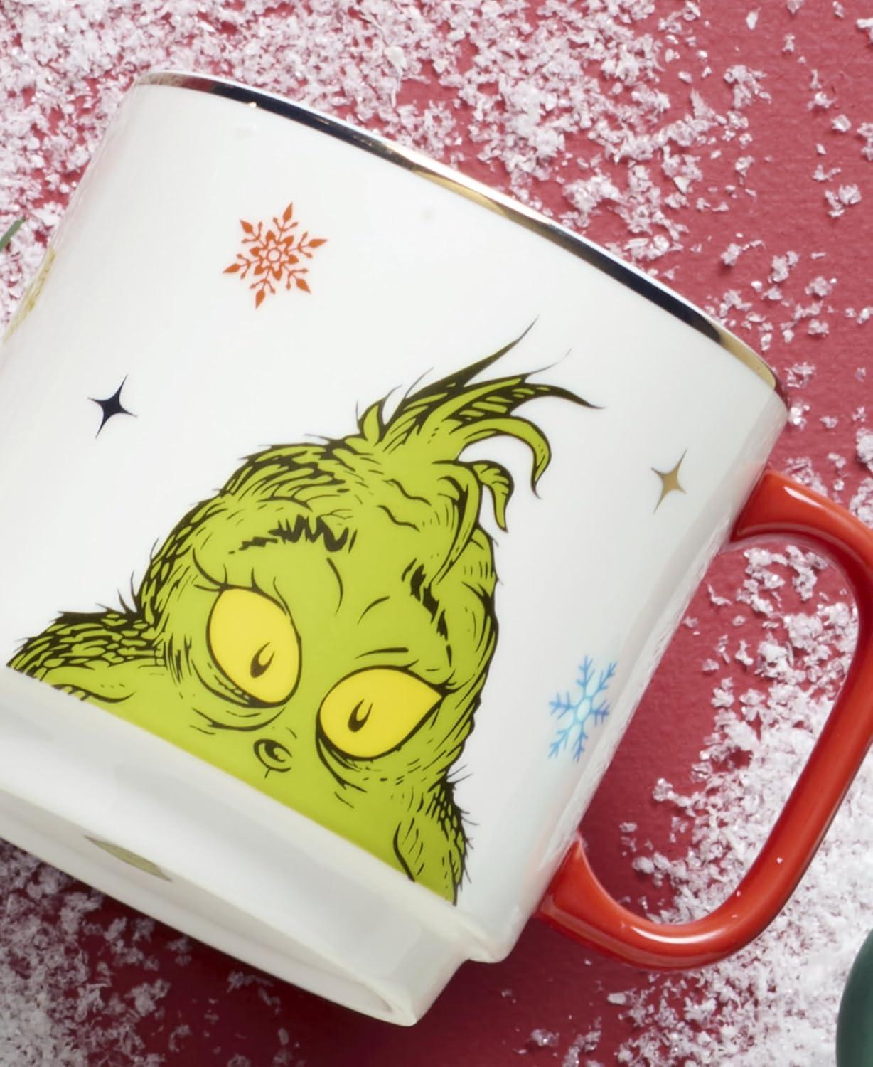 imageLenox 898097 Merry Grinchmas Stackable Mugs Service For 4 Assorted Christmas Drinkware Set Holiday Glasses