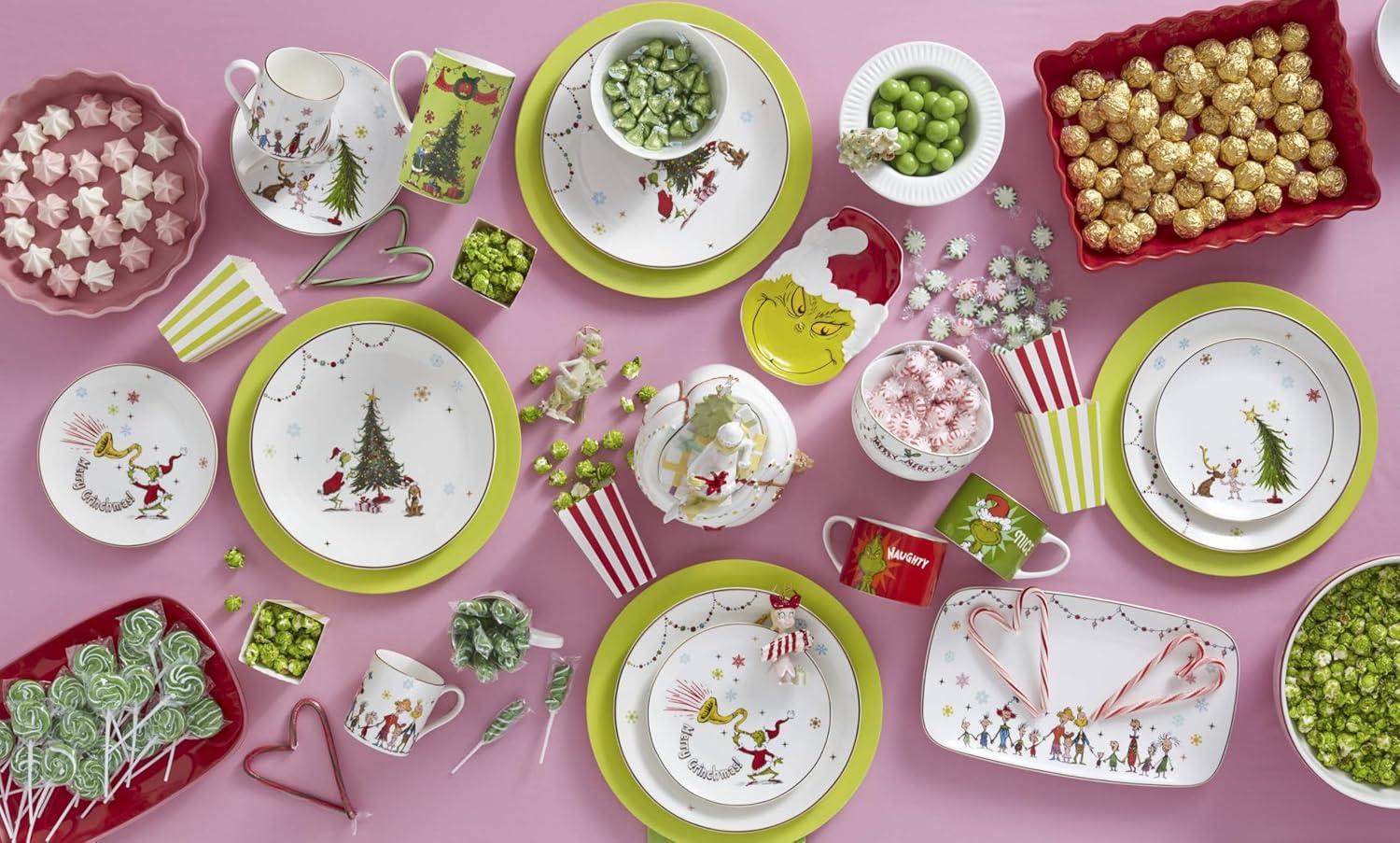 imageLenox Serveware Merry Grinchmas Tray 1375 x 75Inch Food Tray Microwave Safe ampamp Dishwasher Safe Porcelain Grinch Winter Serving Tray Christmas Decor Christmas Table Centerpieces 1 Piece
