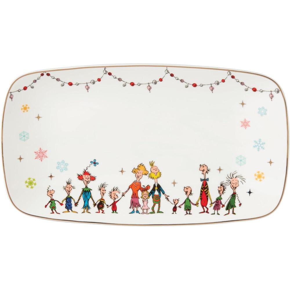 imageLenox Serveware Merry Grinchmas Tray 1375 x 75Inch Food Tray Microwave Safe ampamp Dishwasher Safe Porcelain Grinch Winter Serving Tray Christmas Decor Christmas Table Centerpieces 1 Piece