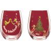 imageLenox 896895 Merry Grinchmas Glass Tumblers Set of 4 Assorted Christmas Drinkware Holiday Hosting