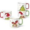 imageLenox 898097 Merry Grinchmas Stackable Mugs Service For 4 Assorted Christmas Drinkware Set Holiday Glasses