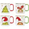 imageLenox 898097 Merry Grinchmas Stackable Mugs Service For 4 Assorted Christmas Drinkware Set Holiday Glasses