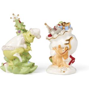 imageLenox 896340 Merry Grinchmas Salt ampamp Pepper Set 2Piece Green Christmas ampamp Holiday Hosting