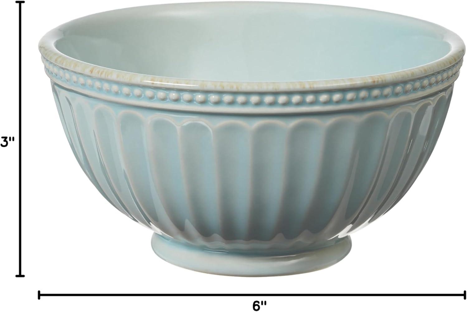 imageLenox 870009 French Perle Groove 12Piece Plate ampamp Bowl Set Blue1 Count Pack of 1