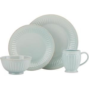 imageLenox 870009 French Perle Groove 12Piece Plate ampamp Bowl Set Blue695 LB