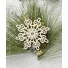 imageLenox Ornament 2025 Snow Fantasies Snowflake Ornament Made from Porcelain with A Gold Cord for Hanging Christmas Tree Decoration Winter Tree Decor Beautiful Snowflake Design Cream 1 Piece