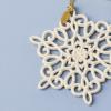 imageLenox Ornament 2025 Snow Fantasies Snowflake Ornament Made from Porcelain with A Gold Cord for Hanging Christmas Tree Decoration Winter Tree Decor Beautiful Snowflake Design Cream 1 Piece