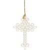 imageLenox Ornament 2025 Snow Fantasies Cross Ornament Made from Porcelain with Gold Cord for Hanging Christmas Tree Decorations Winter Decorations Christmas Decor Cross Design White 1 Piece