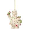 imageLenox Ornament 2025 Snowman with Stocking Christmas Ornament Made from Porcelain Featuring Gold Accents and Hanging Cord Snowman with Stocking Design Christmas Tree Decorations White 1 Piece