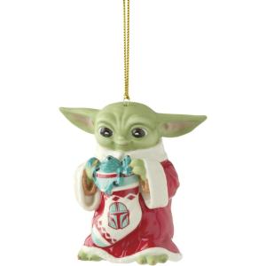 imageLenox 897106 Holiday Grogu with Stocking Ornament Christmas Decorations