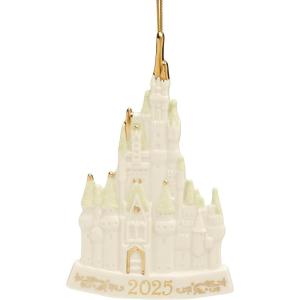 imageLenox Ornaments 2025 Cinderella Castle Christmas Tree Ornament Porcelain with Gold Cord for Tree Decoration Christmas Decorations Ornaments Winter Decor Cinderalla Castle Design 1 Piece