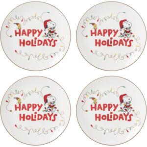 imageLenox Ornaments Snoopy ampamp Woodstock with Candy Cane Ornament Porcelain Material Gold Cord for Tree Decoration Christmas Decorations Christmas Ornaments Snoopy Design Winter Decor 1 PieceAccent Plates  Set of 4