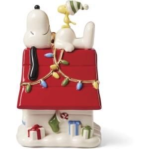 imageLenox Ornaments Snoopy ampamp Woodstock with Candy Cane Ornament Porcelain Material Gold Cord for Tree Decoration Christmas Decorations Christmas Ornaments Snoopy Design Winter Decor 1 PieceCovered Candy Dish