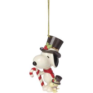 imageLenox Ornaments Snoopy ampamp Woodstock with Candy Cane Ornament Porcelain Material Gold Cord for Tree Decoration Christmas Decorations Christmas Ornaments Snoopy Design Winter Decor 1 PieceSnoopy  Woodstock with Candy Cane Ornament