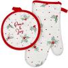 imageLenox Bayberry Peace ampamp Joy Oven MittPot Holder 2 PC Set