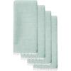 imageLinen Lenox French Perle Cloth Napkins  Reusable Dinner Napkins  Machine Washable  Set of 4  Natural VioletIce Blue