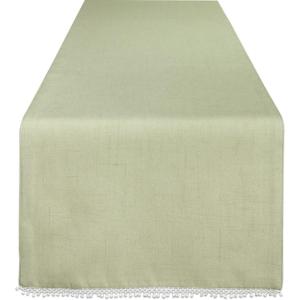 imageLenox French Perle Solid 90quot Runner Dove GreyPistachio