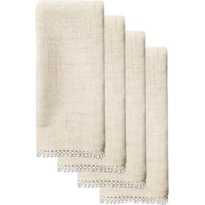 imageLinen Lenox French Perle Cloth Napkins  Reusable Dinner Napkins  Machine Washable  Set of 4  Natural VioletNatural