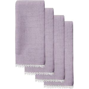 imageLinen Lenox French Perle Cloth Napkins  Reusable Dinner Napkins  Machine Washable  Set of 4  Natural VioletNatural Violet