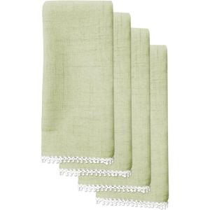 imageLinen Lenox French Perle Cloth Napkins  Reusable Dinner Napkins  Machine Washable  Set of 4  Natural VioletPistac