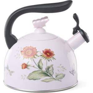 imageLenox 897910 Butterfly Meadow Candlestick Holders Set of 2Tea Kettle  Red Floral