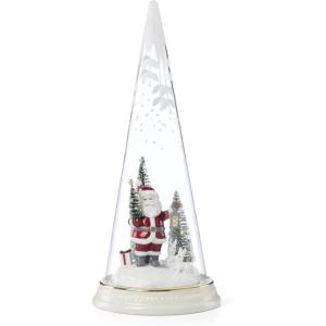 imageLenox 896633 Lit Christmas Cone with Farmhouse Scene Holiday DecorCasual