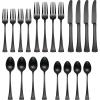 imageLenox 899224 Portola Mirror 20Piece Flatware Set Service For 420Piece Flatware Set  Satin Black