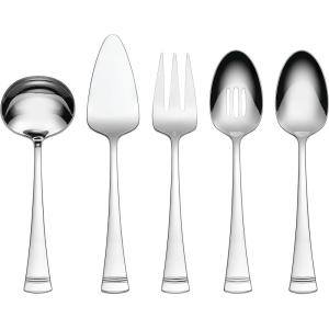 imageLenox 899224 Portola Mirror 20Piece Flatware Set Service For 45Piece Hostess Set  Metallic