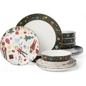 imageLenox 898185 Nutcracker Ballet 3Piece Ornament Set Christmas Holiday Decorations12Piece Dinnerware Set