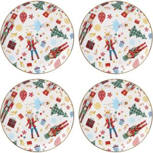 imageLenox 898185 Nutcracker Ballet 3Piece Ornament Set Christmas Holiday DecorationsAccent Plates  Set of 4