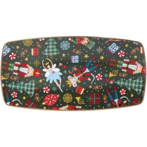 imageLenox 898185 Nutcracker Ballet 3Piece Ornament Set Christmas Holiday DecorationsHors dOeuvres Tray